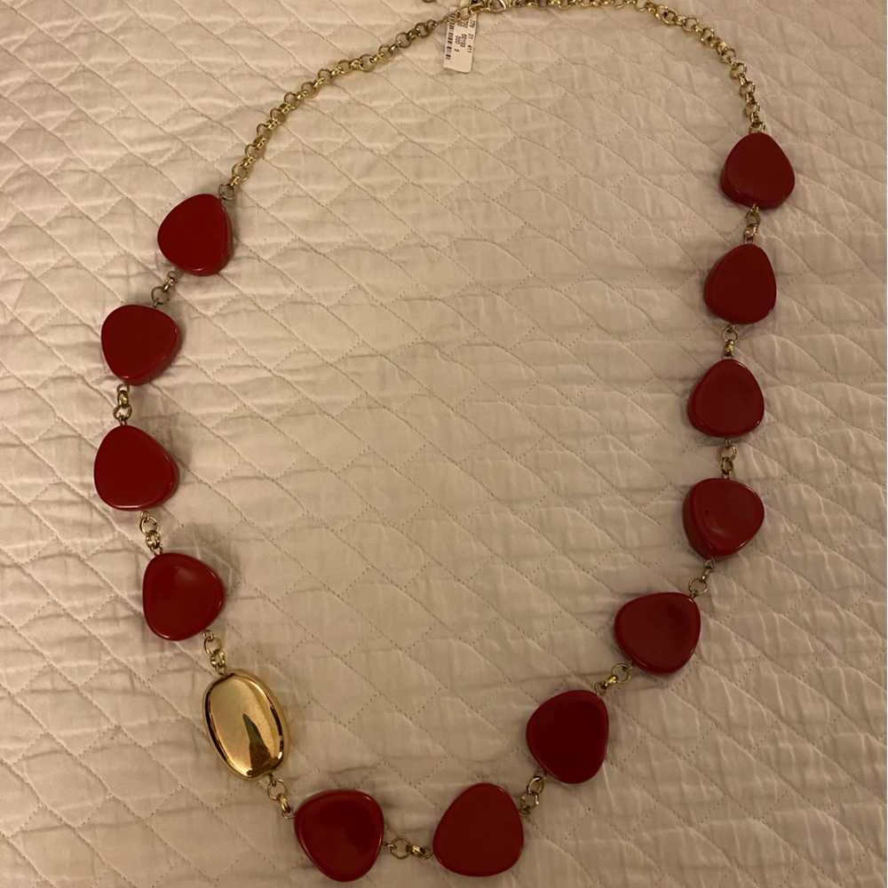 Red, large bead necklace